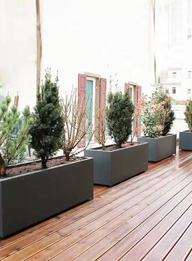 户外玻璃钢花箱组合特大号花坛花池长方形花槽定制庭院种植箱花盆