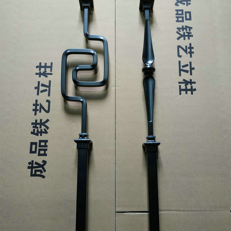 铁艺楼梯立柱扶手护围栏杆安组家装活动摇头侧挂底座斜坡楼梯配件图片
