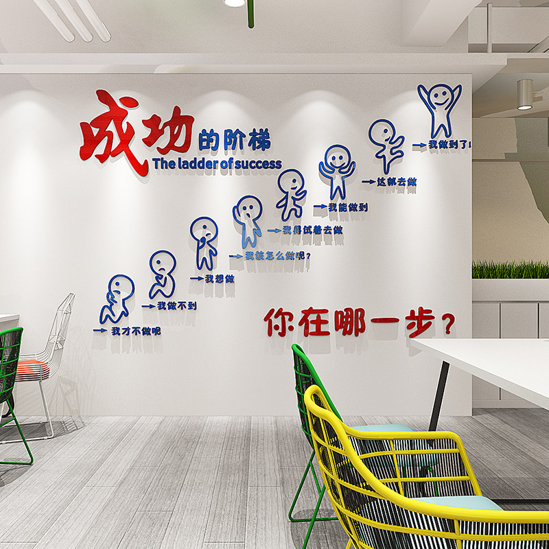 公司企业文化墙设计装饰办公室教室3d立体亚克力激励励志标语墙贴
