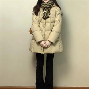 超好看2025新款冬季高级感羽绒棉服女中长款修身显瘦加厚上衣外套