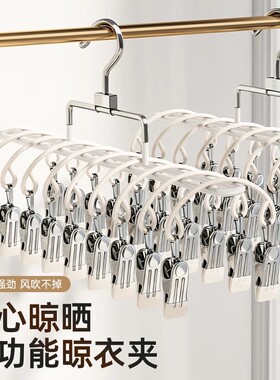 【下单立减50】不锈钢20夹晾晒架家用袜子内衣晾衣服神器_HL