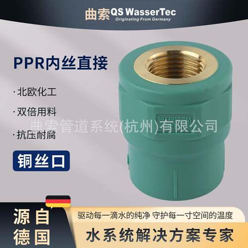 QS WasserTec曲索PPR内丝直接内牙20x1/2端家装ppr水管配件管件