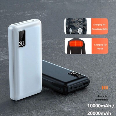 7.4V DC Heated Vest Power Bank 20000mAh Portable Charger Ext