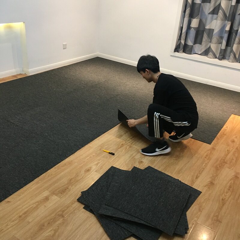 方块地毯拼接卧室全铺客厅房间满铺家商用办公室块毯灰色耐脏地垫图片
