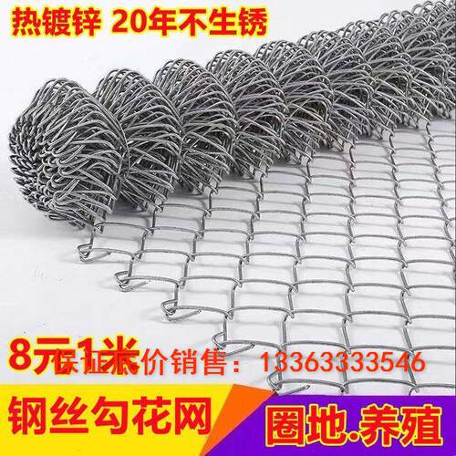 热镀锌铁丝网围栏铁网格网钢丝网勾花网养殖鸡羊狗果园防护护栏网