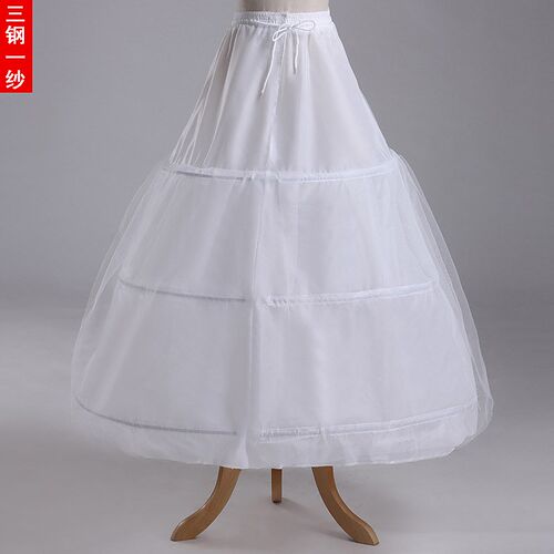 新款新娘婚纱礼服裙撑三圈1纱硬网蓬裙内衬布松紧腰三钢一纱