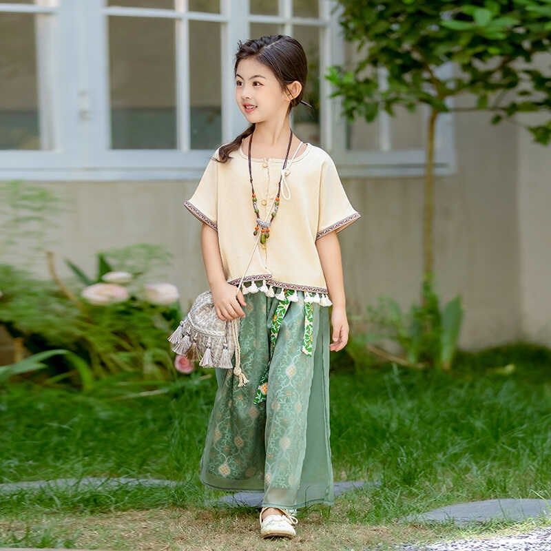 汉服女童夏装套装2024新款洋气中国风宋韵服装高端薄款夏季民族风图片