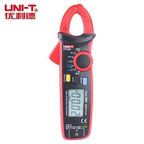 UNI-T/优利德UT210D高精度迷你数字钳形交直流电流表智能防烧