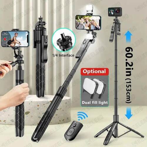 Wireless Selfie Stick Tripod L16 1530mm Foldable Monopod for