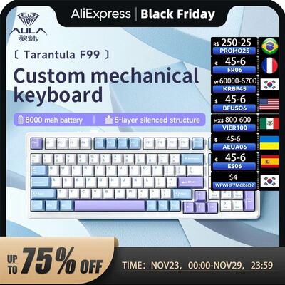 Aula F99 Mechanical Keyboard Gasket PBT Plug Three Mode