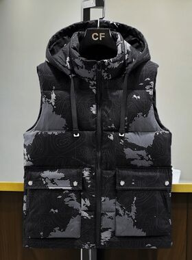 马甲男士秋冬季大码胖子韩版工装羽绒棉马夹保暖背心迷彩坎肩外套