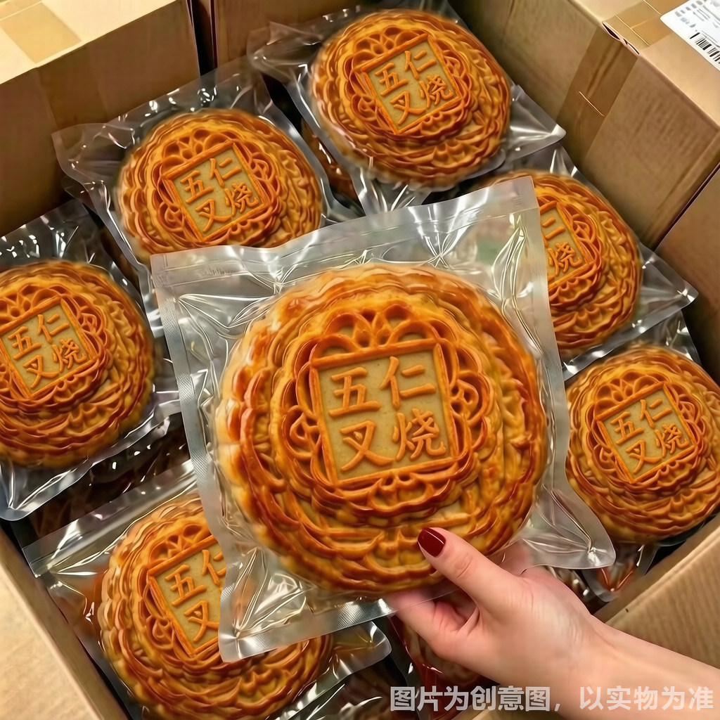 【1斤1个】大月饼五仁叉烧月饼传统手工月饼传统中秋糕点新鲜日期