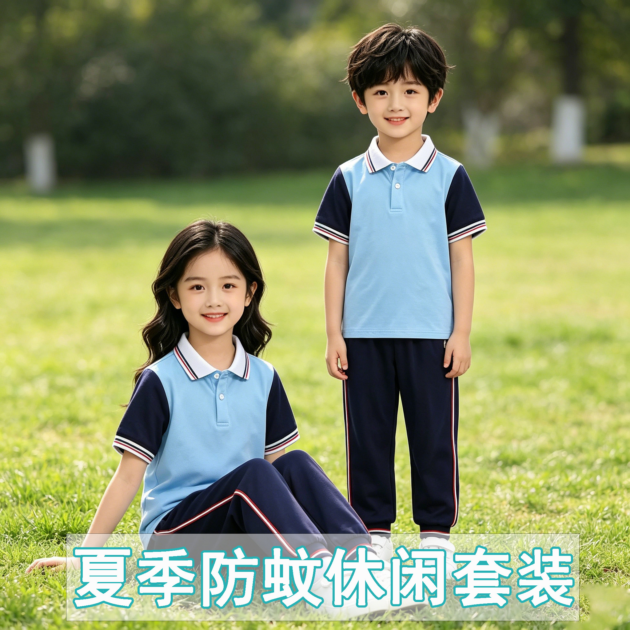 夏季幼儿园校服套装防蚊可定制