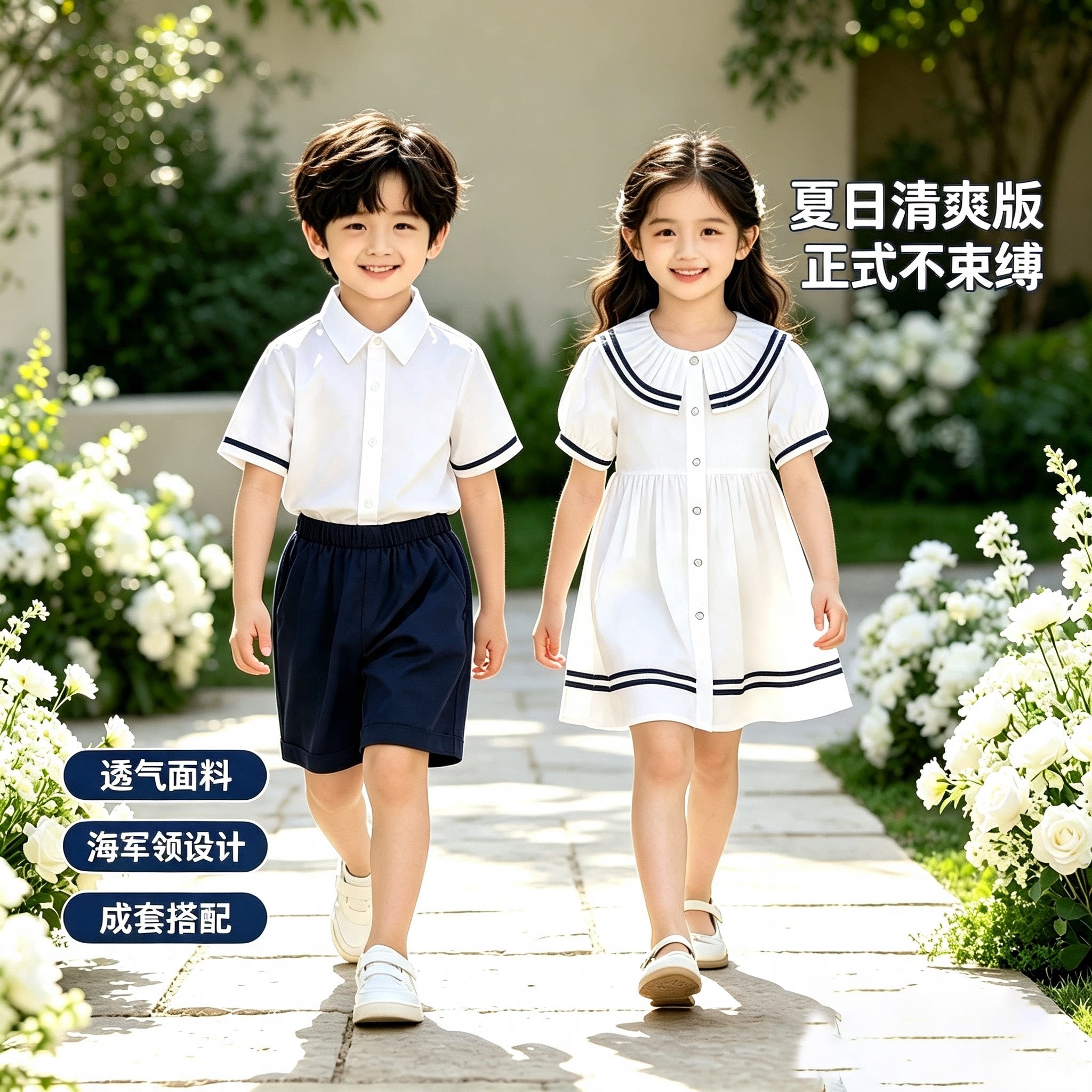 儿童合唱演出服幼儿园园服毕业照班服小学生运动会表演朗诵赛服装