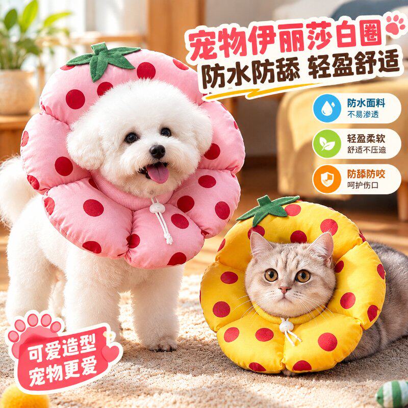 伊丽莎白圈猫咪绝育软头套幼猫防舔防咬防水项圈宠物狗脖圈猫围脖