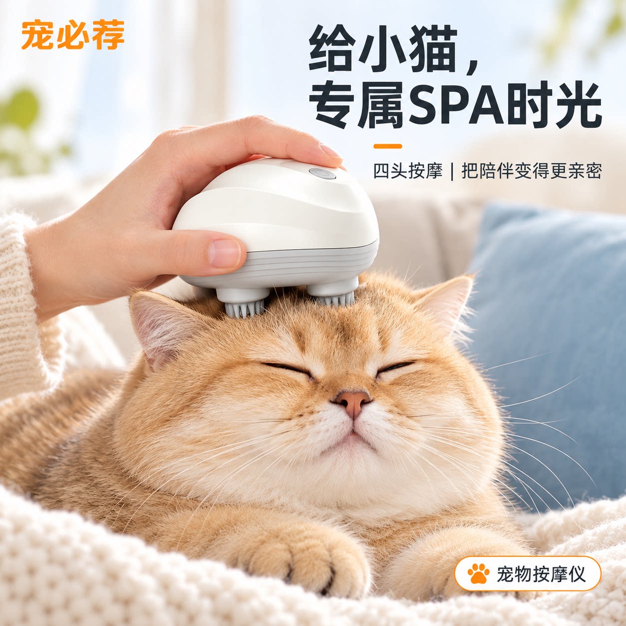 宠必荐猫咪按摩头部神器