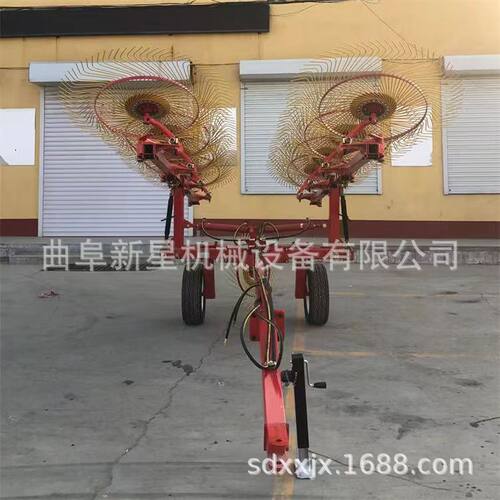 牵引式八盘花生秧搂草机 指盘式拾草机 牧草秸秆指盘式搂草机