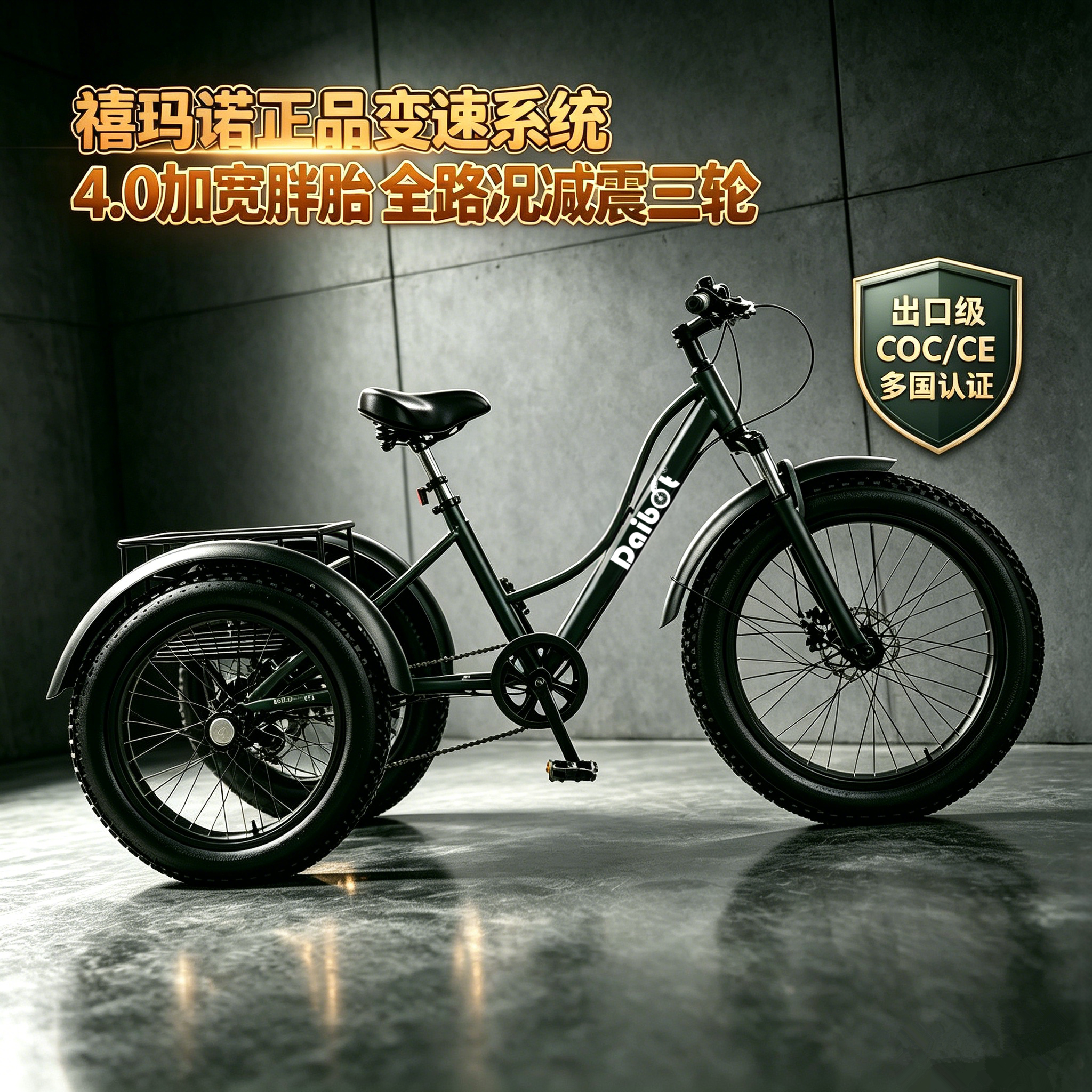 7速变速老年人力三轮车脚蹬变速三轮车轻便自行车出行买菜代步车