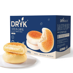 迪瓦克豆乳夹心面包纳豆早餐夹心面包办公室解馋饱腹零食330g/箱
