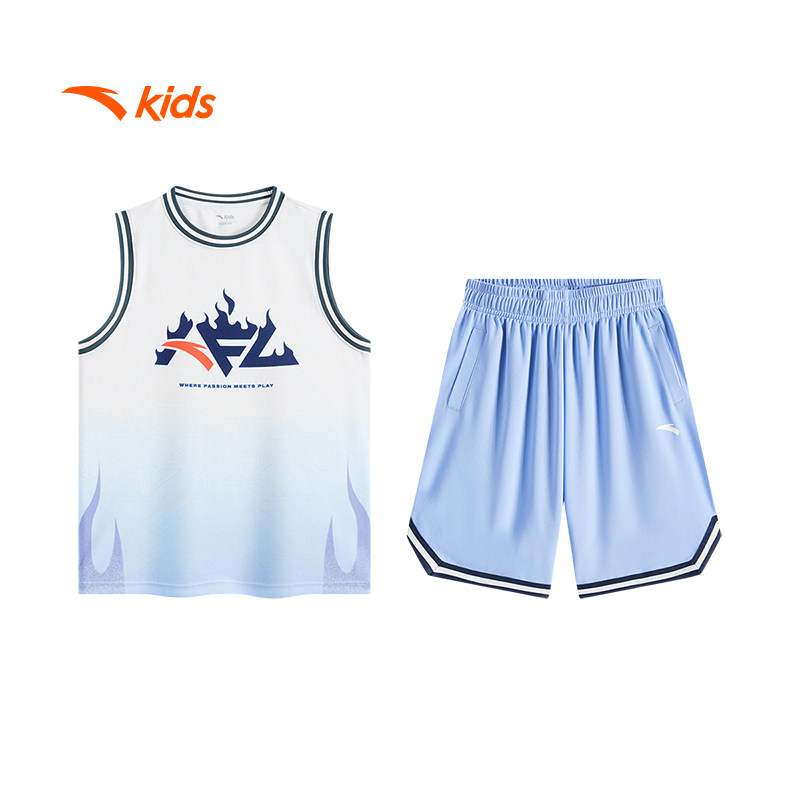 安踏男童篮球服背心套装26夏季款速干篮球训练服背心短裤运动套装图片