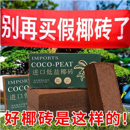 椰砖营养土 椰糠椰土养花种菜基质通用型椰壳砖低盐泡发 椰砖