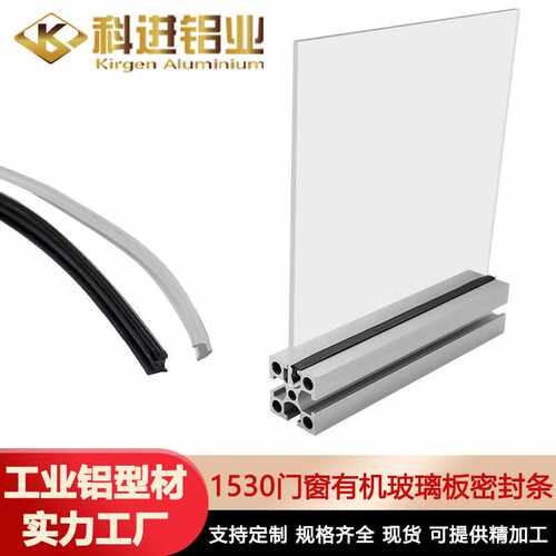门框铝型材1530/2040封板固定胶条透明卡板密封条铝材装饰用