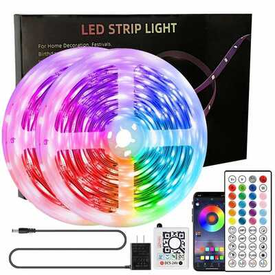100FT24vLED低压灯带套装44键红外蓝牙RGB氛围灯ledlight智能控制