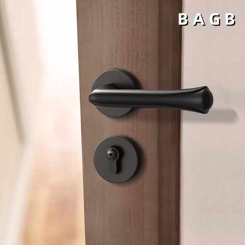 BAGB磁吸门锁室内卧室北欧黑色分体卫生间简约房门锁实木门锁