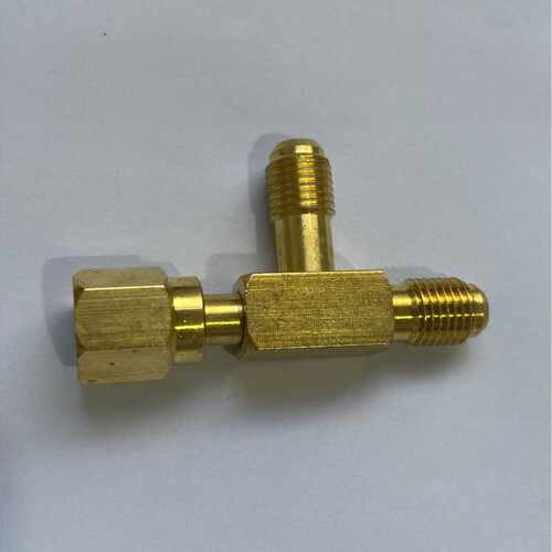 R134AR22R407R600制冷加氟铜转换接头三通转换接头制冷剂连接配件