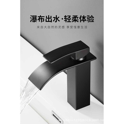 不锈钢黑色冷热水龙头面盆防贱台上盆洗脸盆卫生间浴室单孔亮银色
