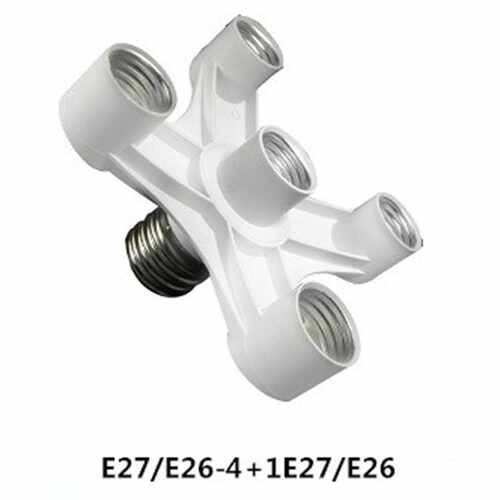 节能灯展示灯架转换灯头灯座e40/e27螺口转4+1个e27一转五灯座