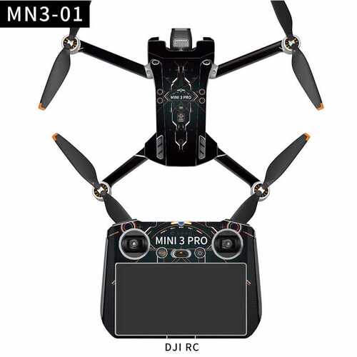StartFly适于大疆御mini3 Pro机身全包围贴纸带屏遥控器贴膜配件
