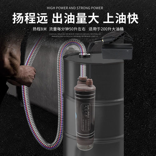 50型电动抽油泵12v24qv220v柴油泵150w大功率电动加油泵油水两用