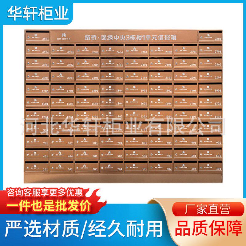 玫瑰金信报箱不锈钢室外挂墙防雨信箱小区落地智能信奶箱创意邮箱图片