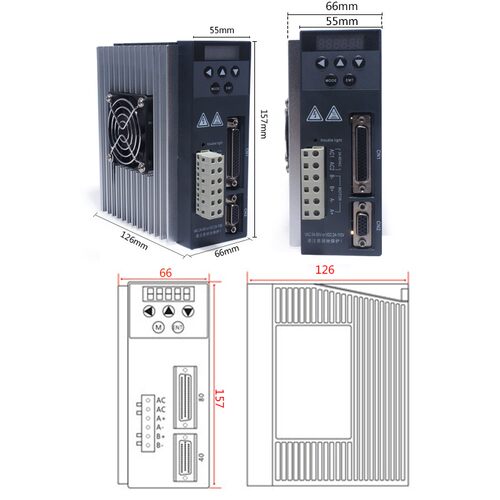 57/60/86闭环电机数显驱6器动B8动0MB混合伺服步进驱H器 AC24-80V