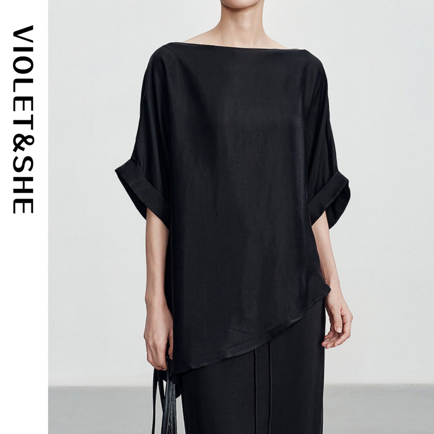 VIOLET&SHE垂顺感一字肩上衣