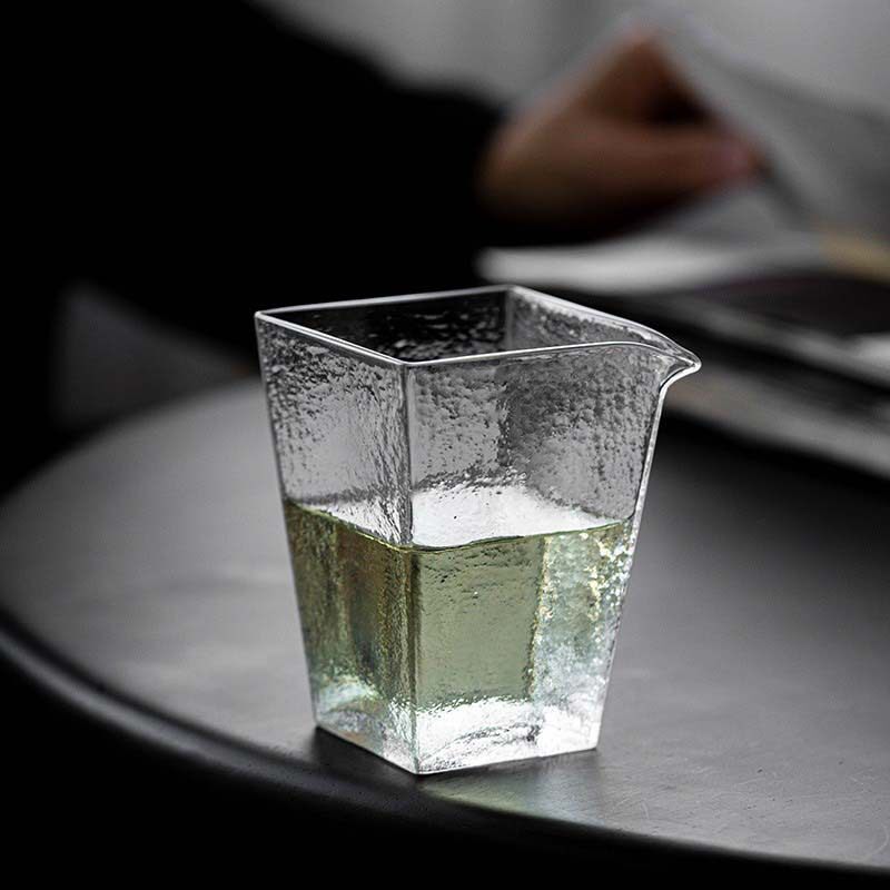 日式玻璃四方公道杯|土纹耐高温