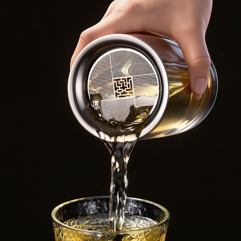 新款400ml泡茶壶双层玻璃隔热茶
