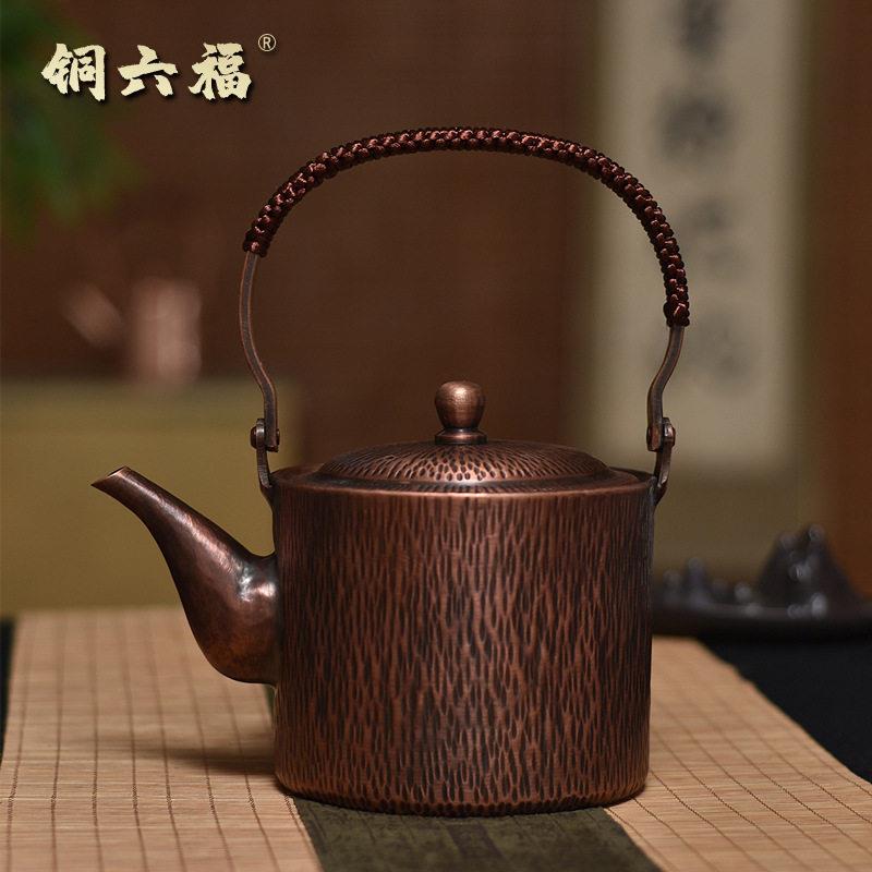 手工铜壶烧水壶煮茶铜壶仿古铜壶温酒器紫铜水壶