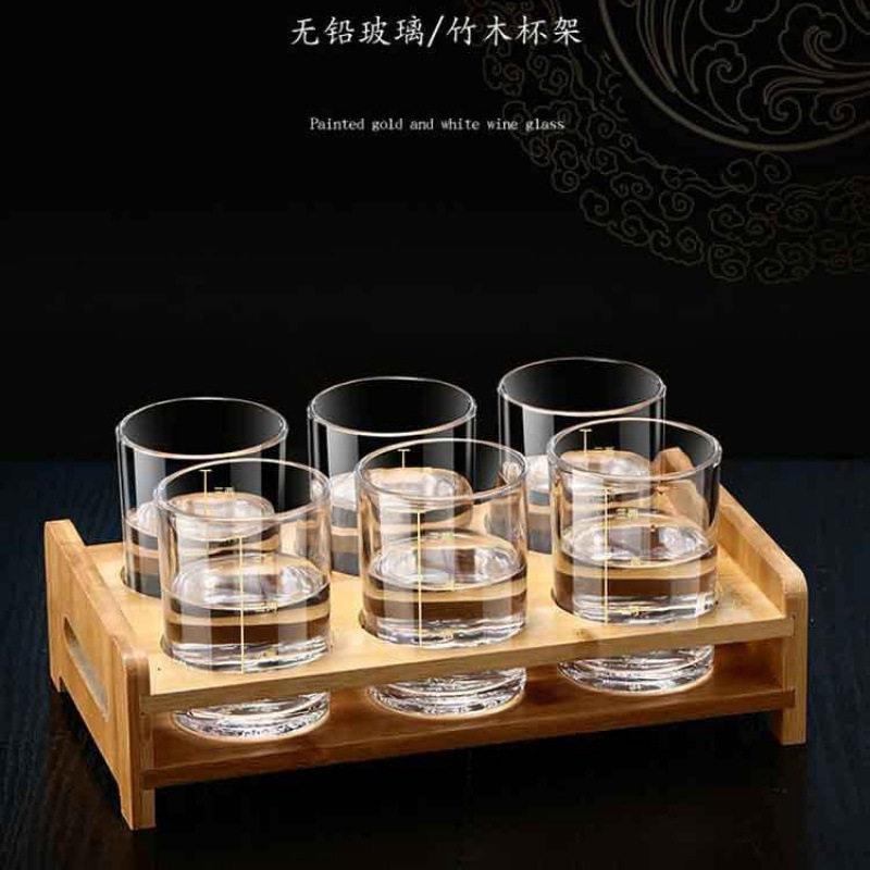 欧式钢化玻璃烈酒杯两两带刻度大号白酒杯家用洋酒杯二两杯套装