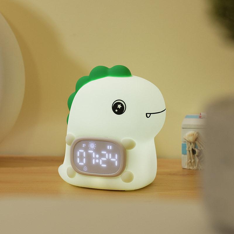 小夜灯硅胶时钟闹钟可充电触摸夜灯学生用计时智能闹钟