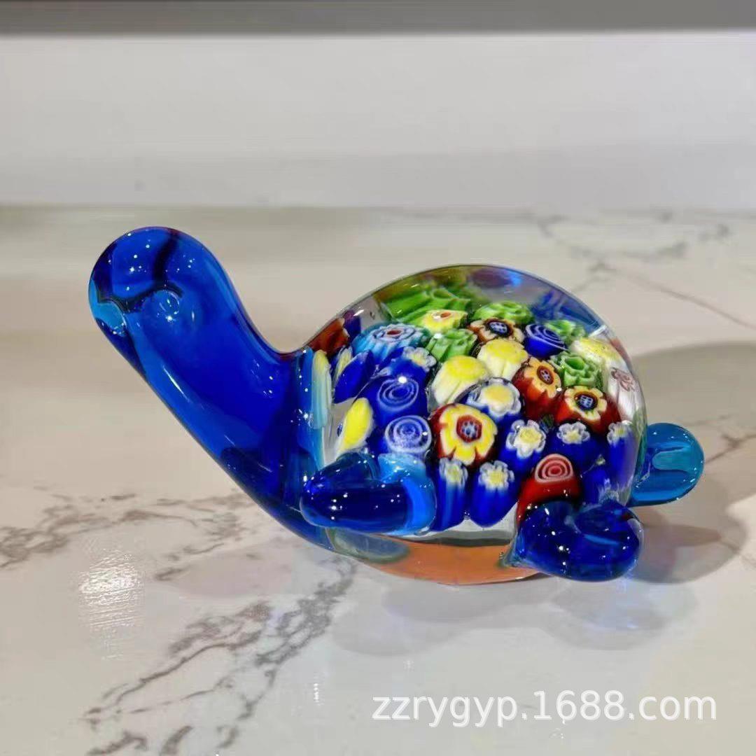 淄博琉璃乌龟海洋动物吉祥万花龟家居摆件盆景鱼缸装饰琉璃龟摆件