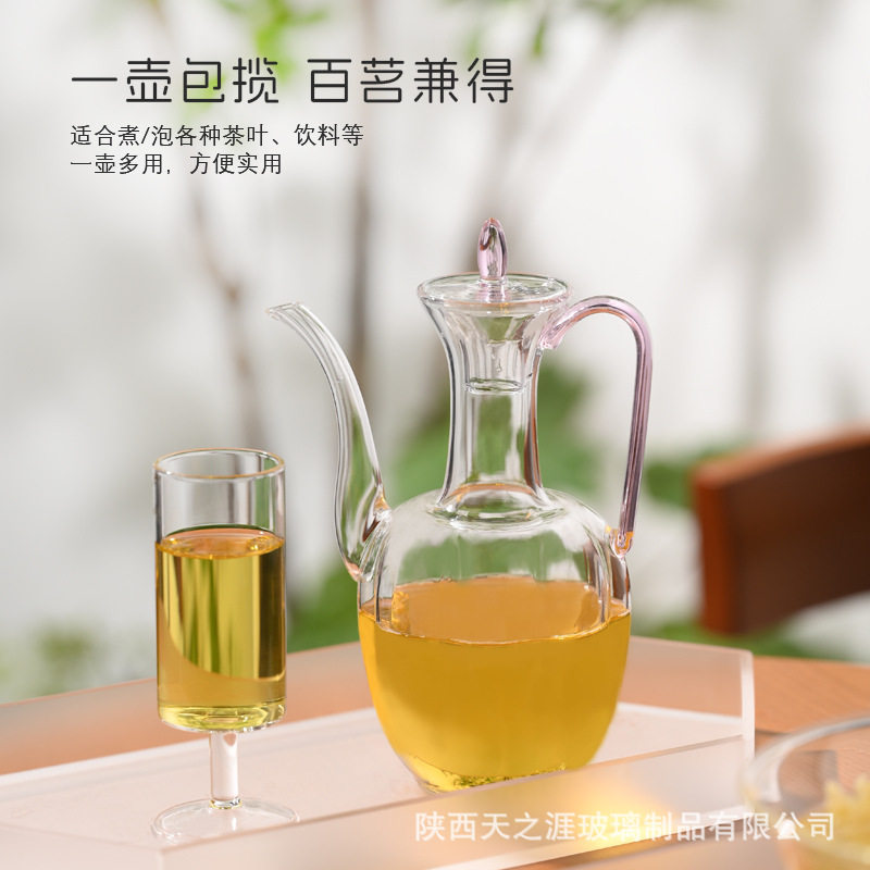 高硼硅新款玻璃执壶仿宋茶壶