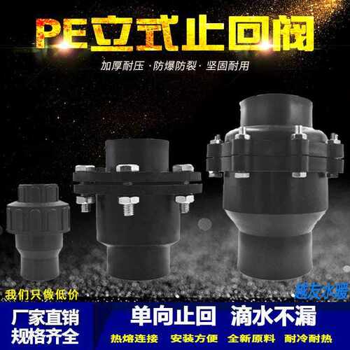 PE热熔活接立式止回阀20 25 32 40 50 63 75防倒流回流承插止逆阀
