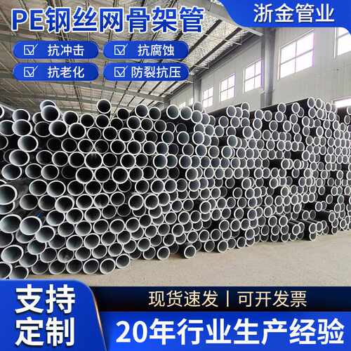内白色钢丝网骨架管pe给水塑料复合管聚乙烯消防供水管