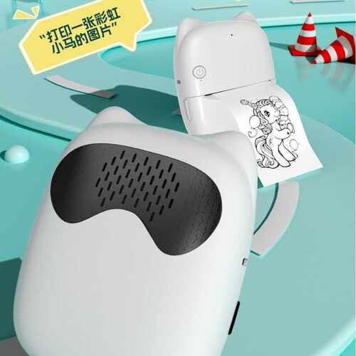 新款亚马逊迷你打印机 ai智能玩具热敏无墨便捷打印机ai语音