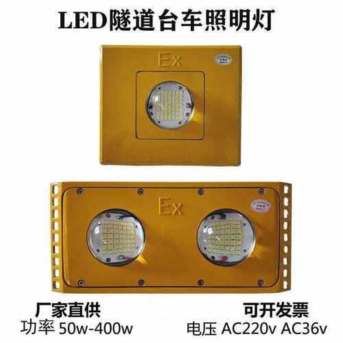LED隧道黄色灯50w100w200w400w台车投光灯220v照明双头低压 AC36v