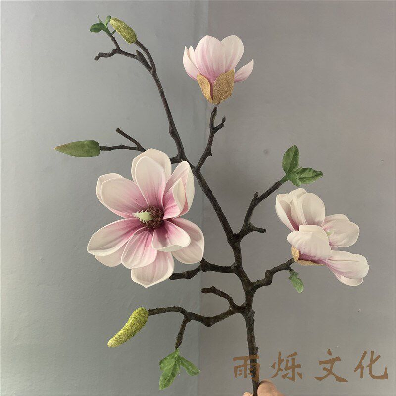油画玉兰仿真花客厅餐桌假花摆件装饰花艺套装花瓶插花室内外其他