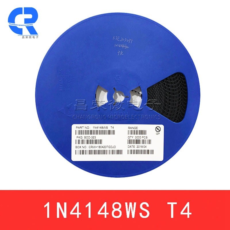 贴片开关二极管 1N4148WS 印字T4 封装SOD-323 晶体管 0805塑封