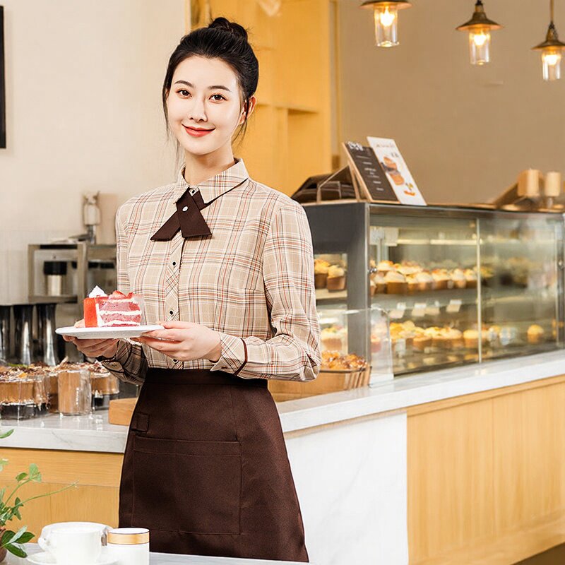 餐饮餐厅服务员工作服图片